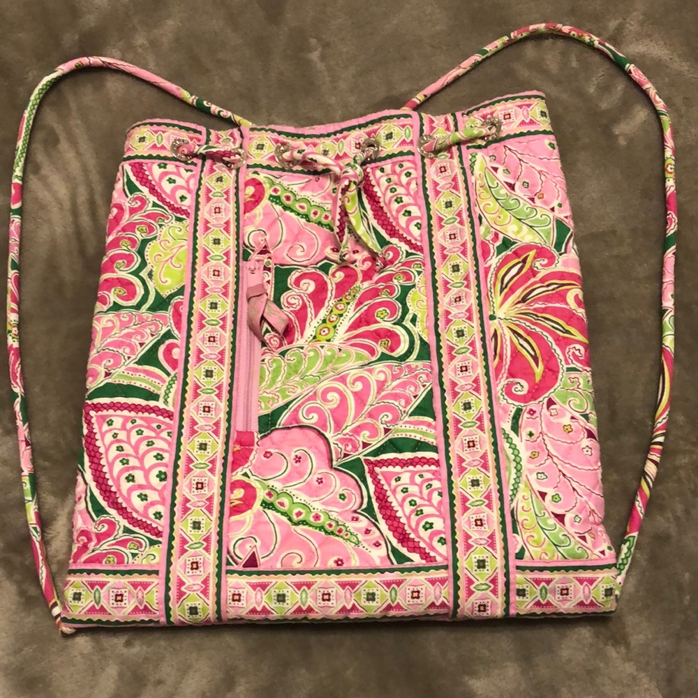 Vera Bradley Pink floral Drawstring Backpack!!